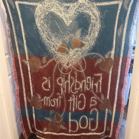 Friendship Themed Tapestry Blanket by Dicksons 49”x68” - Picture 2 of 6